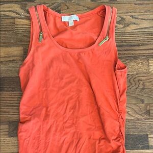 Michael Kors Orange Ruched Tank Top